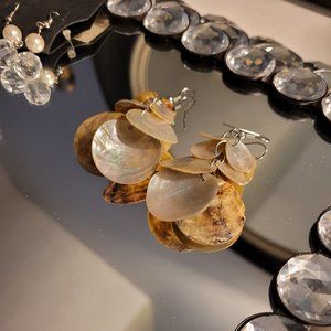 Gold & Cream Earrings